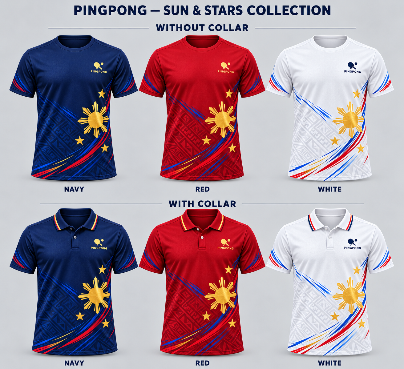 Sun & Stars, red, crew neck, front view